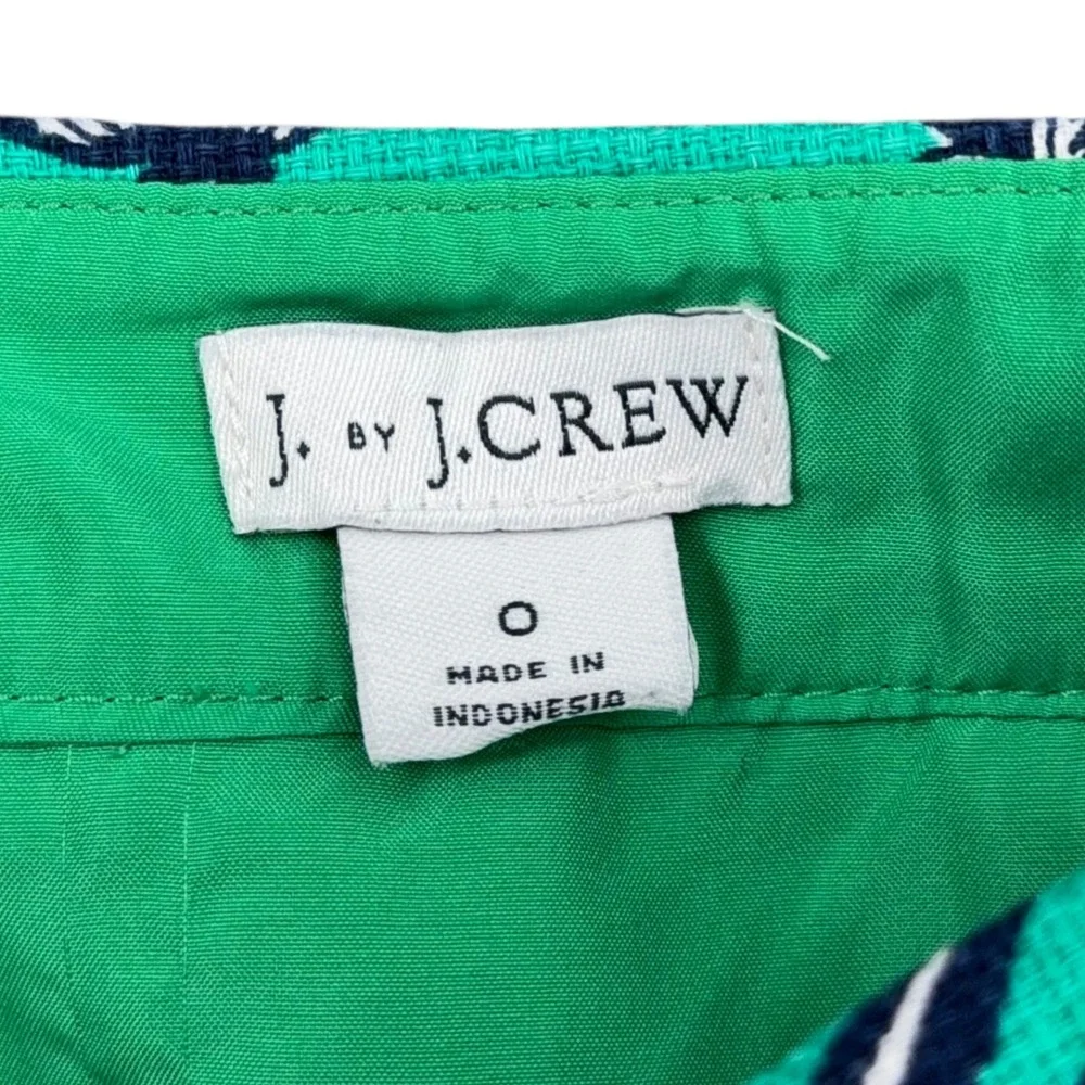 J. Crew‎ Floral Print Pencil Skirt Women's Size 0 Career Office Green